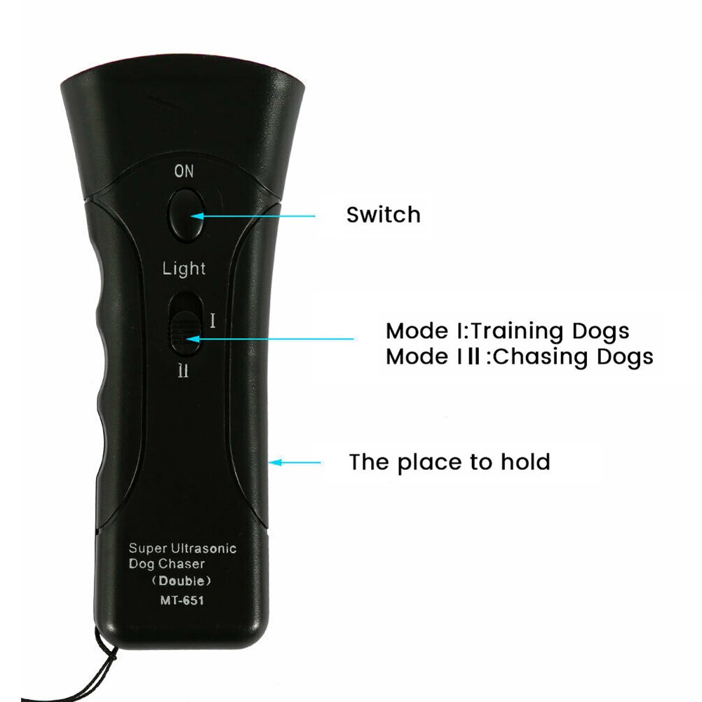 Ultraschall Hund Repeller Anti Bellen Ausbildung Gerät Haustier Trainer LED 3 in 1 Stopp Borke Abschreckung Ohne Batterie