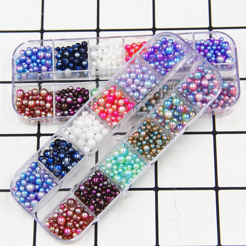 12 Type/Doos Slime Kit Kleurrijke Sequin Simulatie Parel Strass Voor Nagels Art Tips/Ballen Slime Voor Kids lizun Diy Accessoires