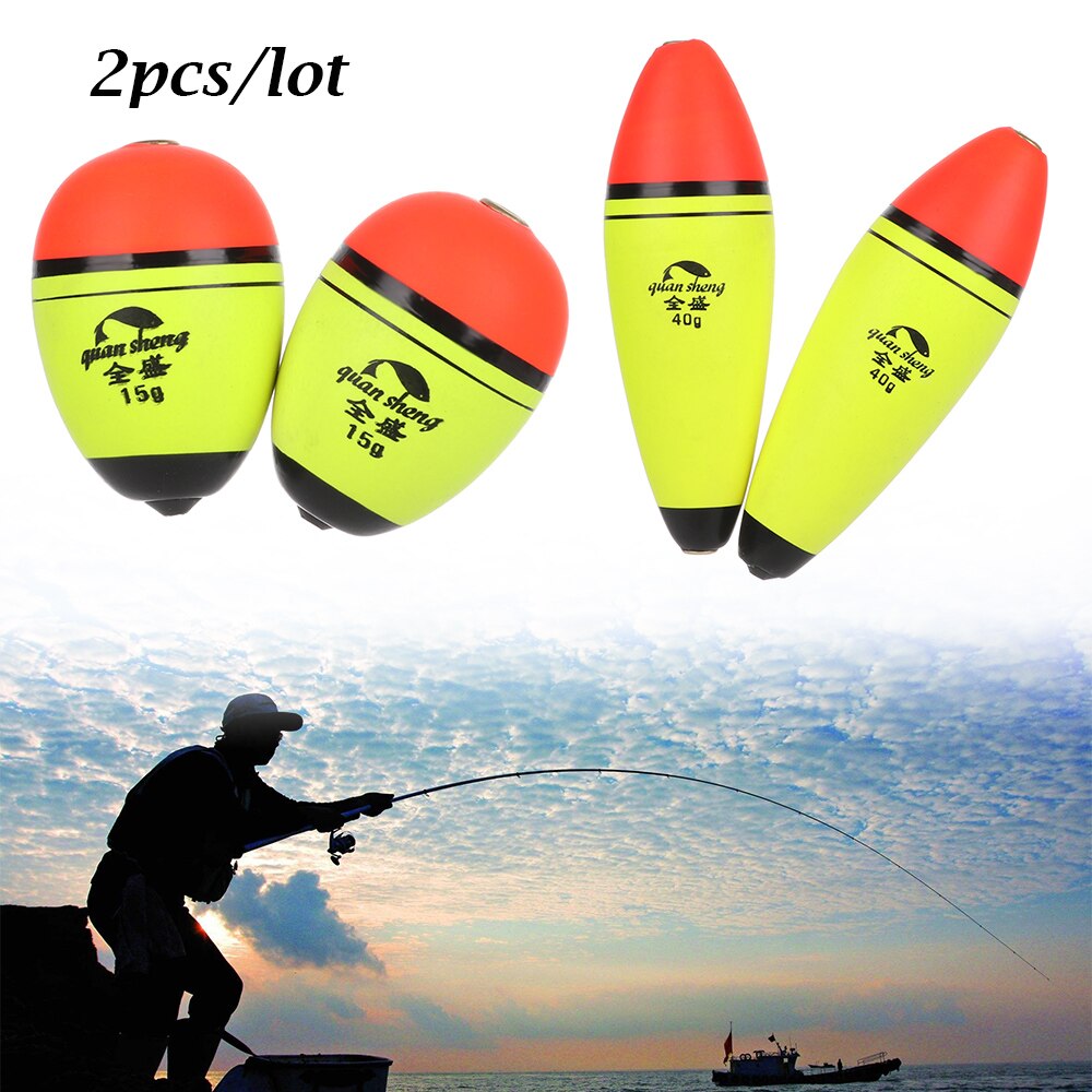 2PCS Long Oval Fishing Float 8g/10g/15g/20g/40g/60g Fishing Bobber EVA Plastic Elastic Outdoor River Sea Buoyancy Fish Tackle