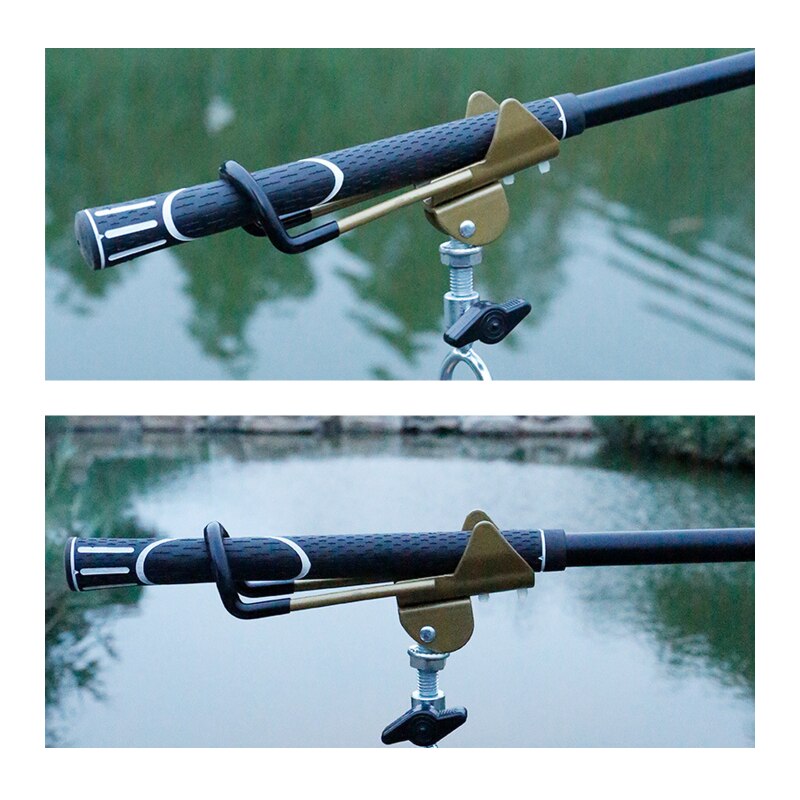 Adjustable Stainless Steel Fishing Rod Holder Gold Metal Handle Support Frame for Telescopic/handle
