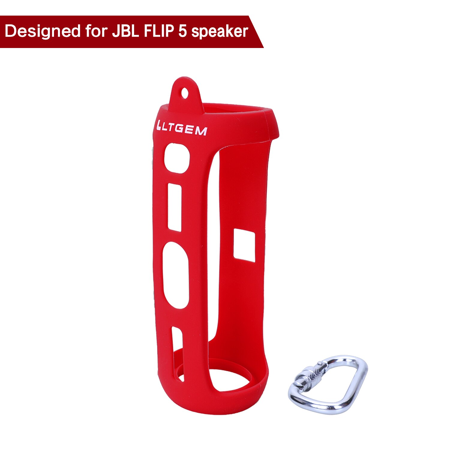 Ltgem Siliconen Case Voor Jbl Flip 5 Waterdichte Draagbare Bluetooth Speaker: red