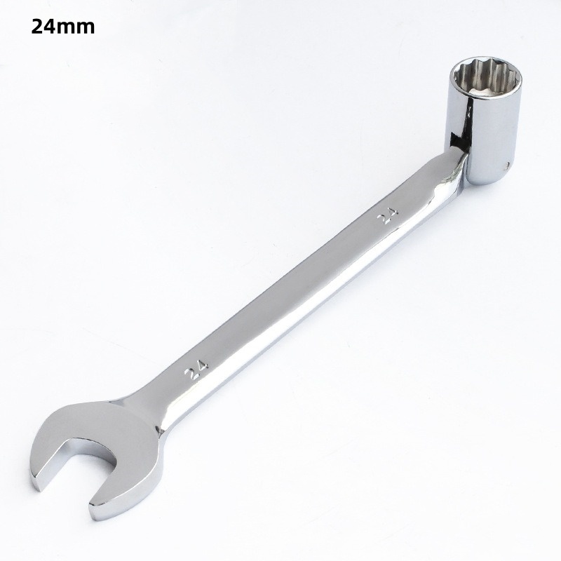 Herramienta de llave de tubo giratoria de doble extremo, juego de enchufes de actividad, herramientas, llave de tubo Flexible de cabeza giratoria métrica, herramienta de acero CRV: Marrón