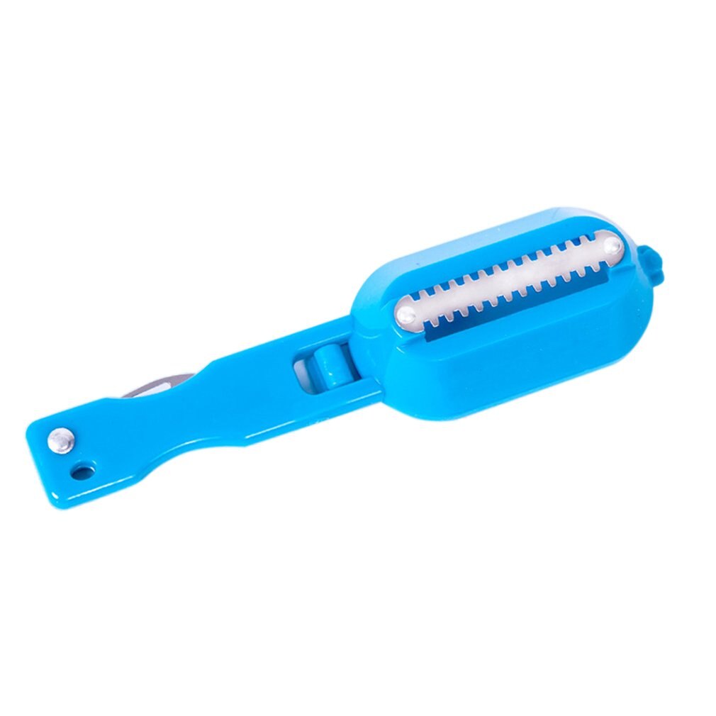 1Pcs Cleaning Schubben Tool Met Mes Schrapen Schubben Multifunctionele Vis Doden Gadget Keuken Koken Accessoires: blue