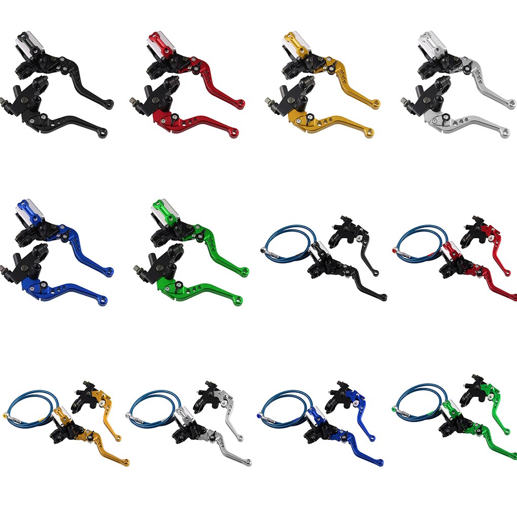 Motorcycle Brake Set Universal Alloy Front Brake Master Cylinder Cable Clutch with Adjustable Levers