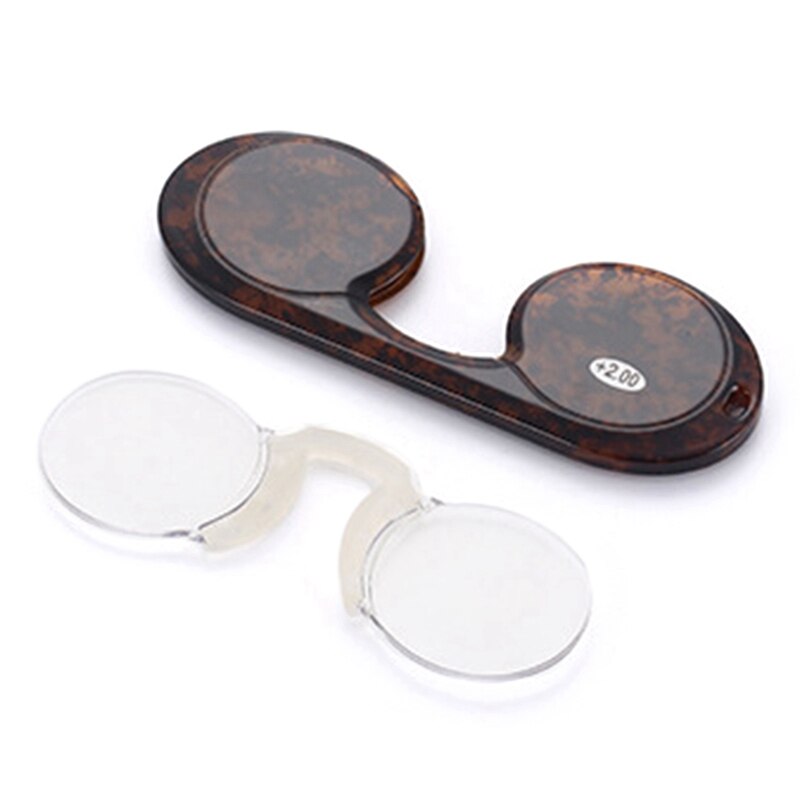 Draagbare Siliconen Neus-Clip Verziend Glazen Anti-Slip Bijziend Clip Neus Ronde Verziend Leesbril 100-300 graden: +150 / Grijs
