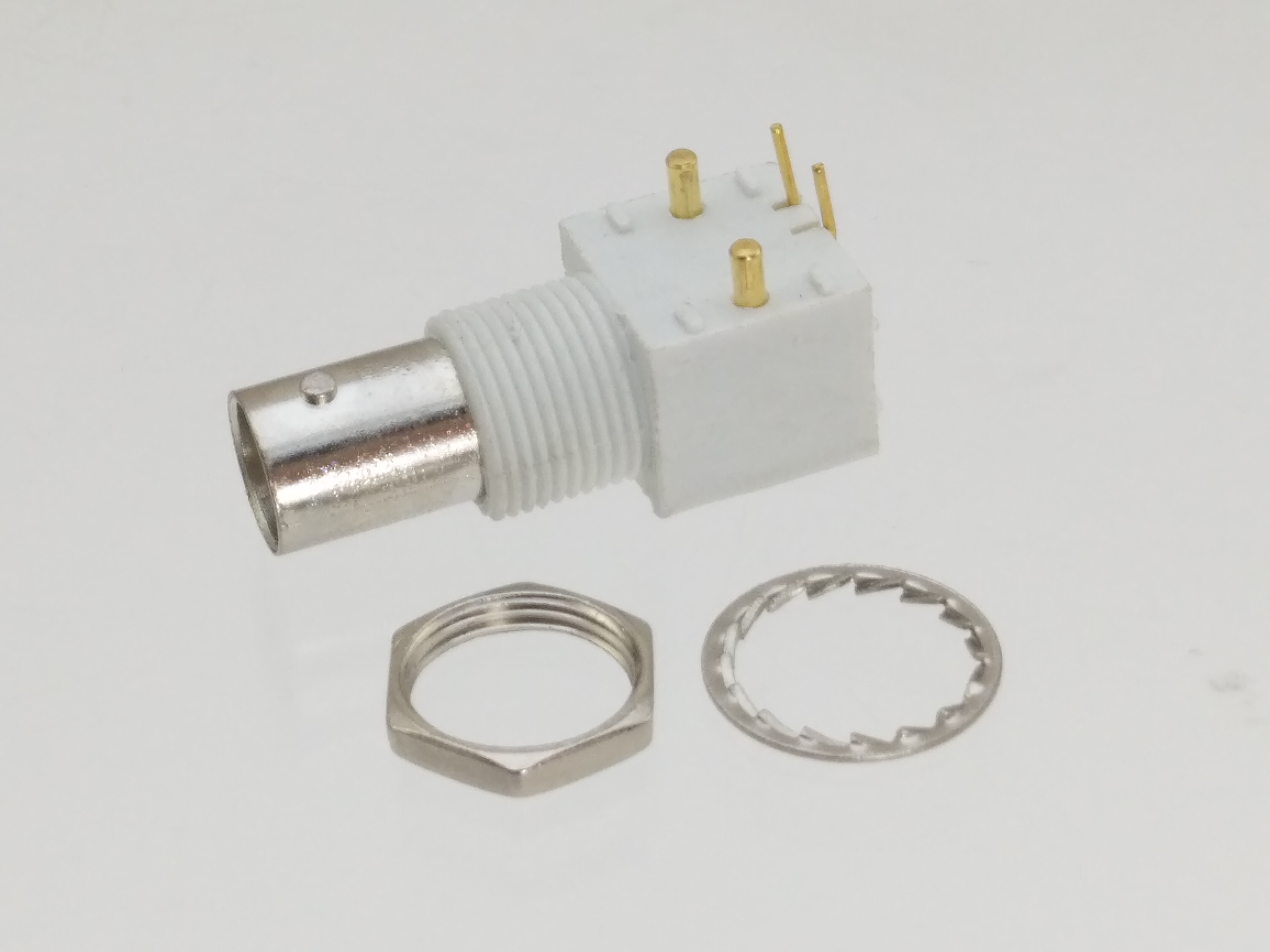 Connector Bnc Vrouwelijke Schot Haakse Solder Pcb Mount Plastic