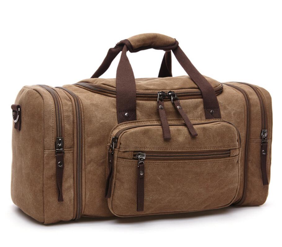 Chaude sac de voyage en plein air Portable toile sac de messager grande capacité sac à bandoulière décontracté: Marron