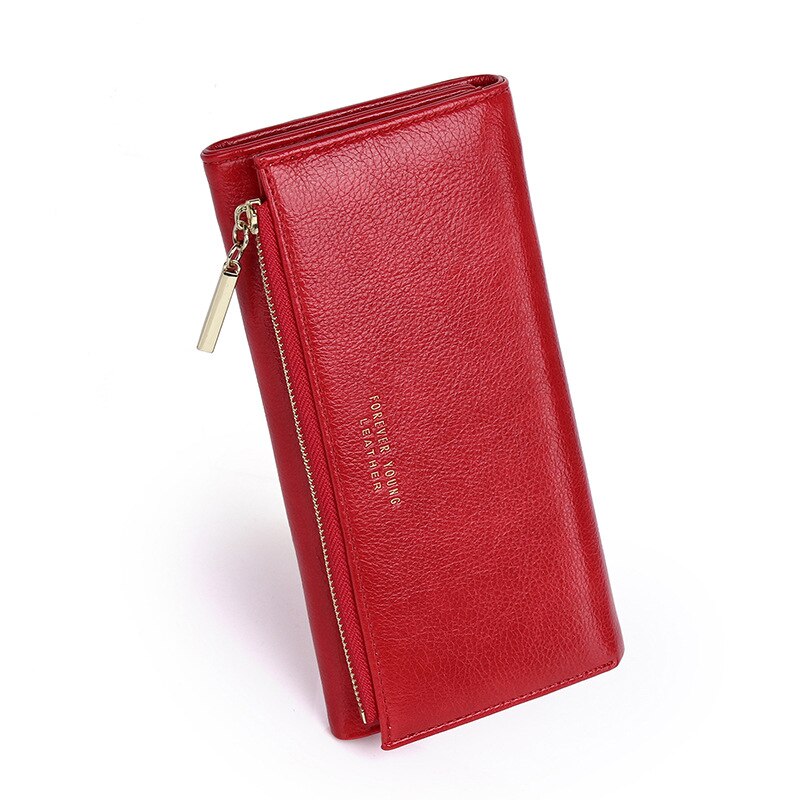 Wallet Female PU Leather Wallet Leisure Purse Red Style 3Fold Top Women Wallets Long Coin Purse Card Holders Carteras