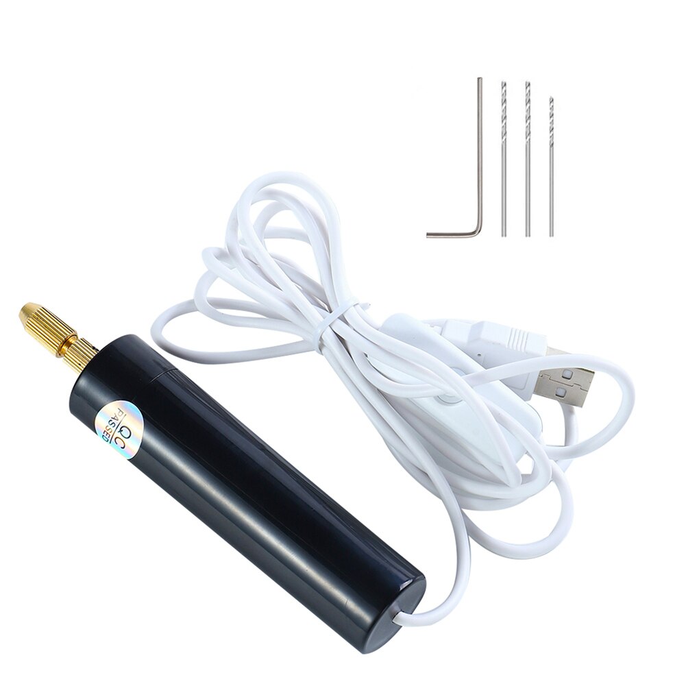 Miniature Drill USB Powered Handheld Rotary Drill Set with Twist Drill Hand for Electric Grinding Machine Jewelry Making Tools