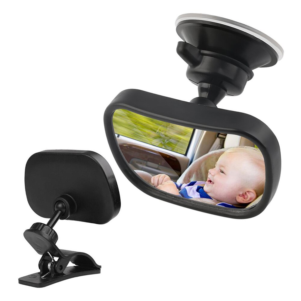 2 In 1 Verstelbare Auto Achterbank View Spiegel met Clip en Sucker voor Baby Kind 360 Graden Verstelbare Auto achterbank Spiegel