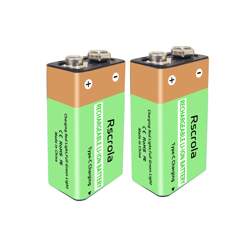 Long-Lasting 9V Rechargeable Battery 6800mAh Type-C Fast Charge Battery for Multimeter, Guitar Pedal, Microphone, Smoke Detector: GRAY