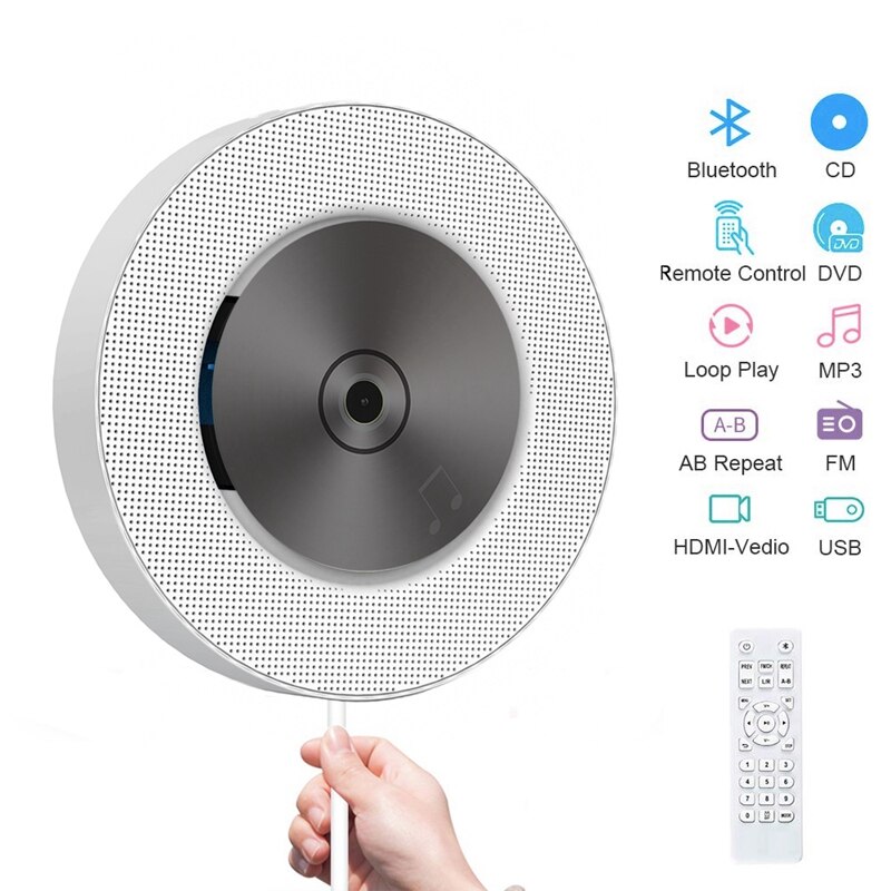 Przenośna ściana odtwarzacz CD DVD z Bluetooth Dom o Boombox z pilotem radio FM wbudowane głośniki cześć-fi z