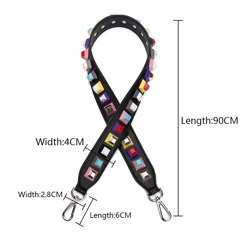 Vrouw Zak Bandjes Klinknagel Schouderbanden Breed Tas Band Botsen Kleur Joker Bloem Riem Crossbody Onderdelen Acessorios