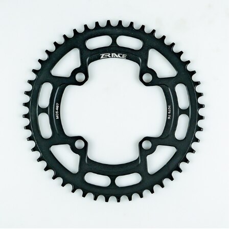 Zrace kettingbladen kettingwielen 40t/42t/44t/46t/48t/50t/52t bcd 104, smalle tanden  al7075 cnc, mtb/race/vouwfiets/gravelbikes: Zwart 48t
