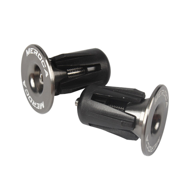 2 uds tapa de manillar para bicicleta tapones de bloqueo para bicicleta tapas de aleación de aluminio cubiertas de bicicleta de montaña: Titanium