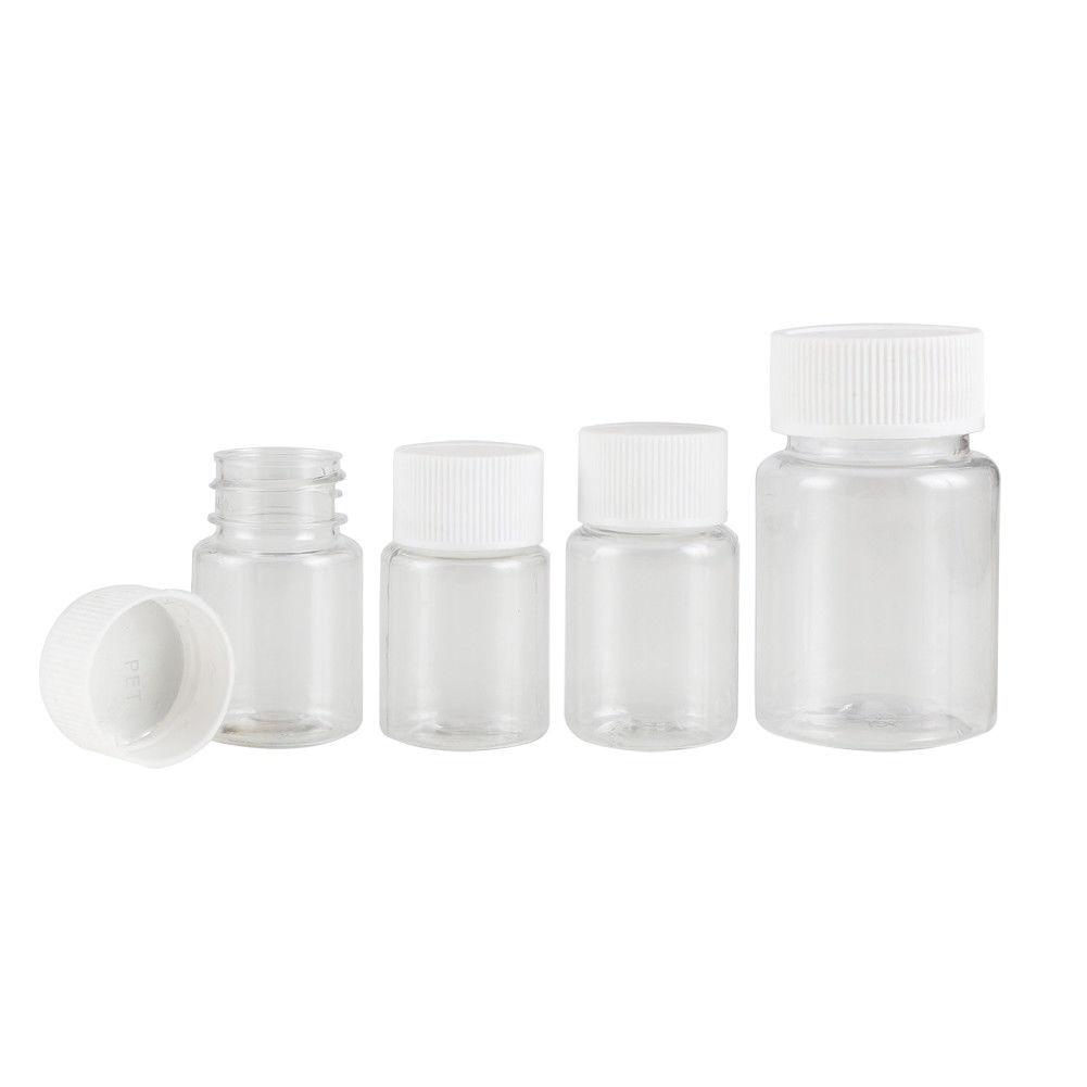 50PCS X 15ml-60ml Clear PET Seal Plastic Empty Liquid Bottles Vial Reagent Sample Container Plastic Cap with Gasket
