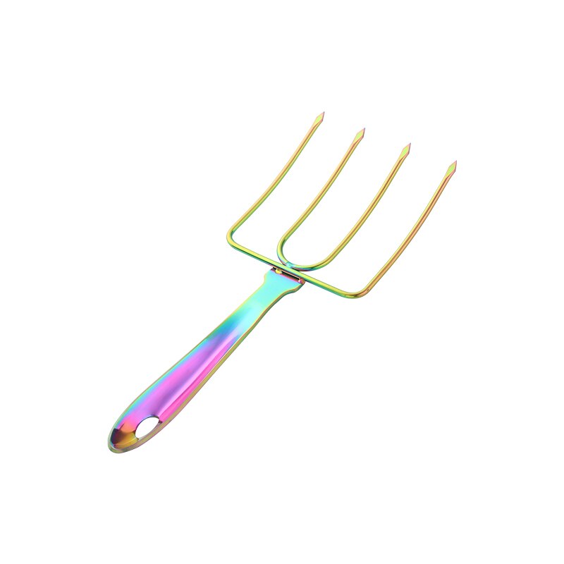 1/2Pcs Rvs Turkije En Gevogelte Lifters Vorken Gebraden Ham Kip Vlees Klauwen Serveren Vorken Outdoor Bbq grillen Tool: rainbow / 1PC