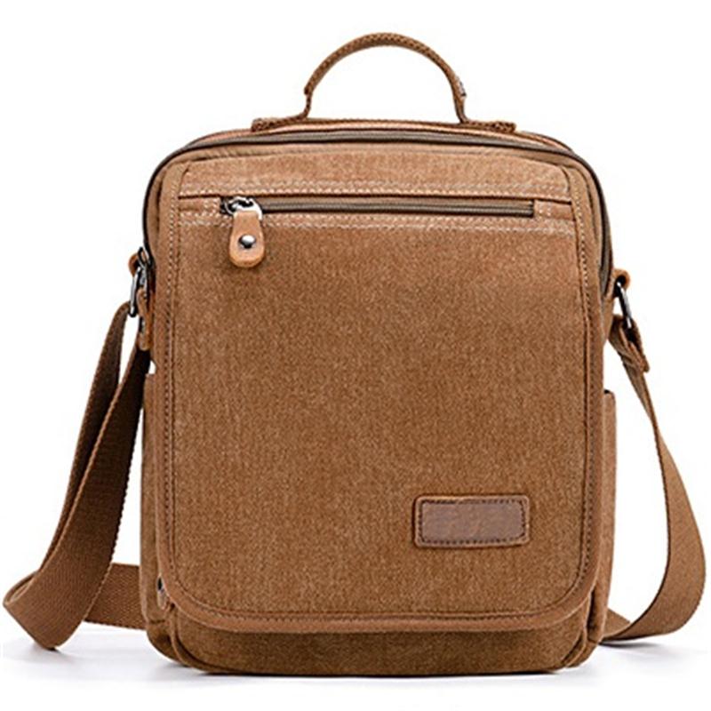 Mini Mannen Slijtvaste Mode Handtas Business Crossbody Messenger Canvas Tas Reizen Ongedwongen Retro Tassen Voor Mannelijke XA508ZC: Coffee