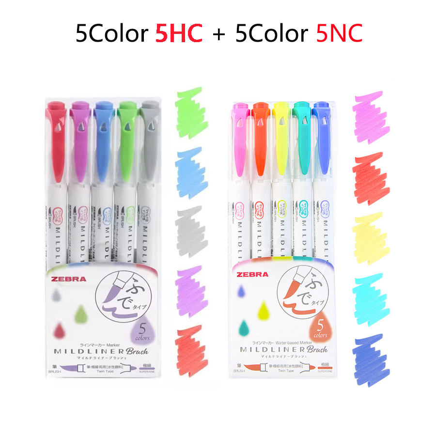 Marker evidențiator cu vârf dublu zebra, manual colorat, marker pentru subliniere, grosime variabilă, vârf moale, wft, set limitat de 8: Verde deschis