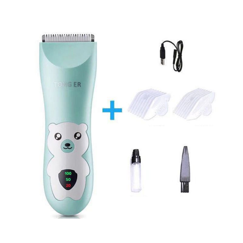 Infant Hair Trimmer Ultra-quiet Baby Hair Clipper Todddle Kids Home Safe Electric Hair Shaving USB Charging Push: B