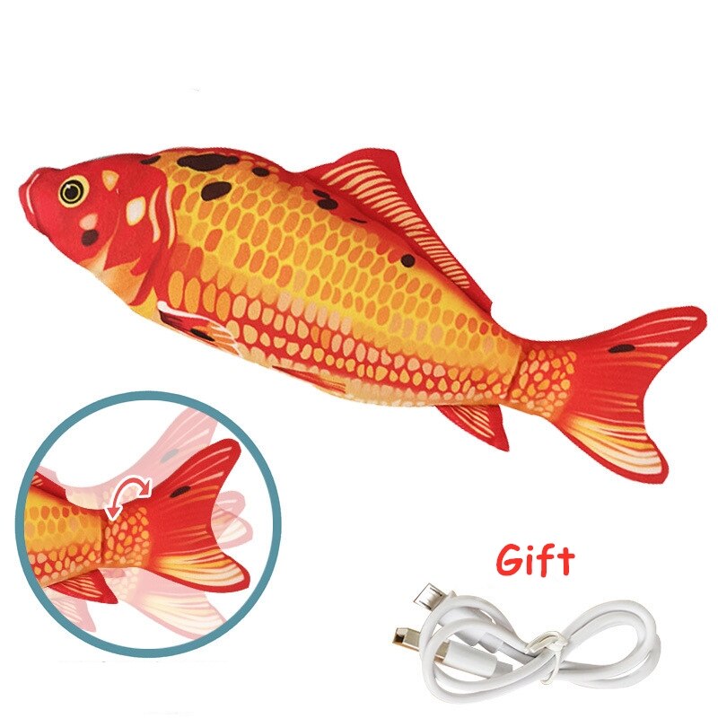 Katt viftar kattmynta leksak fisk usb elektrisk laddning simulering dans hoppa rörelse floppy fisk katt leksak elektronisk fisk för katter: A