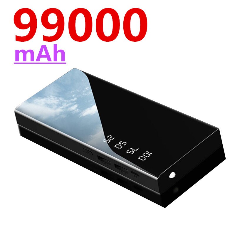 Power Bank 99000Mah Draagbare Ultra-Dunne Mobiele Telefoon Oplader Met Snelle Digitale Display Outdoor Reizen Power Bank