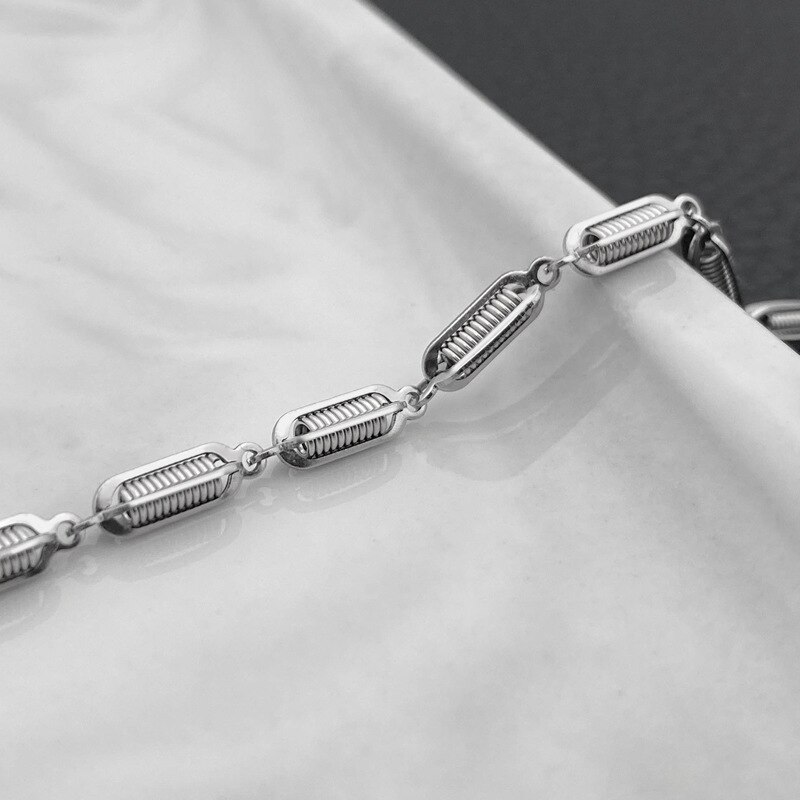 Pulsera de cadena de acero inoxidable con agujeros para hombre y mujer, de San Valentín de 17 + 5cm, 3,5mm