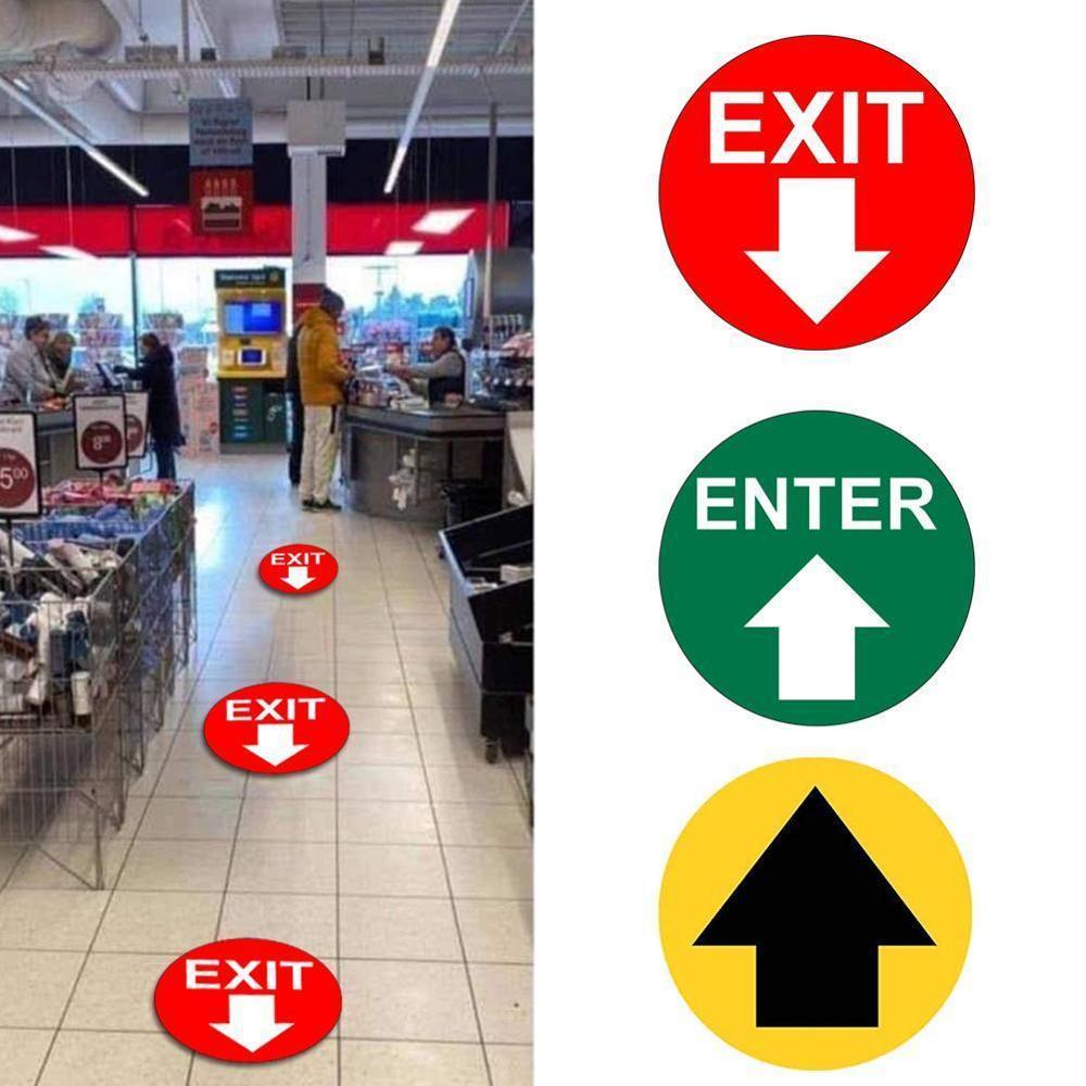 5PCS Social Distancing Floor Decals Safety Floor Sign Marker poster Maintaint Distance Anti-Slip