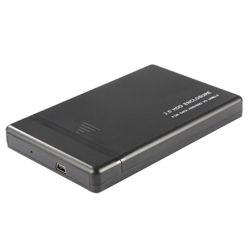 2.5 tums usb 2.0 sata 2.0 hårddisk box extern hdd hölje väska verktygsfritt stöd 3tb extern hdd låda låda: Svart