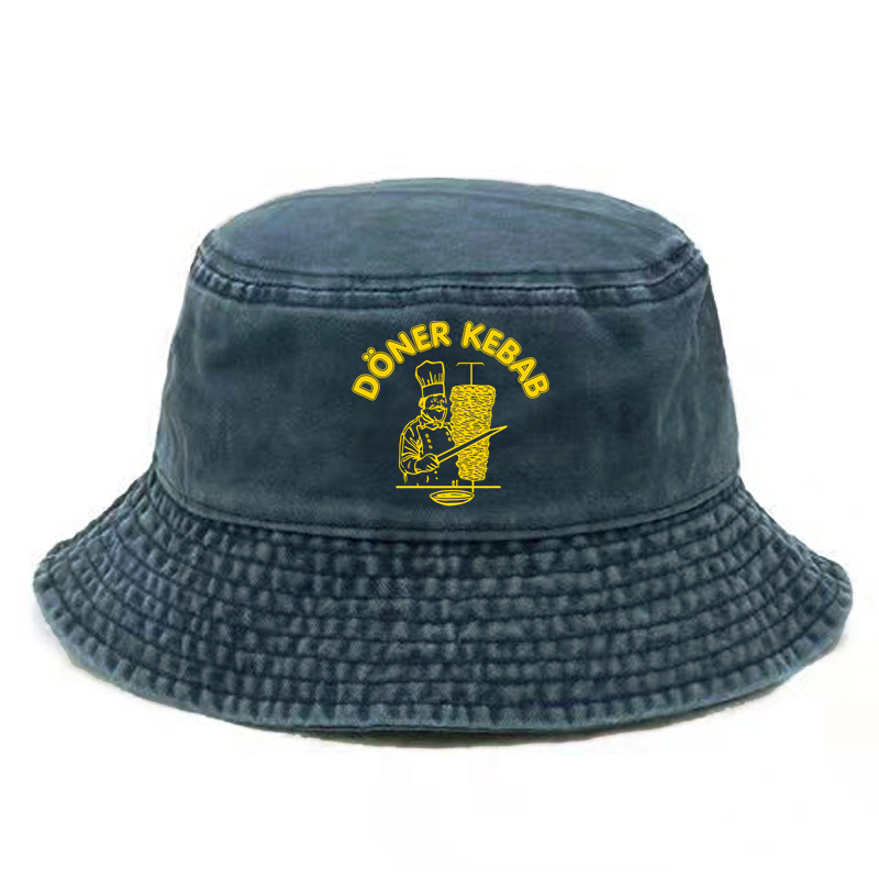 Doner Kebab Bucket Hat Distressed Hats Cap Washed Men Retro Outdoor Summer Doner Kebab Cap Bob Panama Caps: Gris foncé