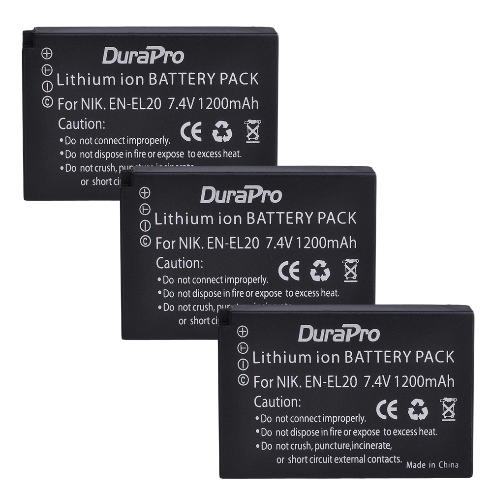 No -el20 en-el20a batteri + lcd dobbel lader for nikon coolpix  p1000, 1 j1, 1 j2, 1 j3, 1 s1, 1 v3,  coolpix a, coolpix  a 1: 3 x batterier