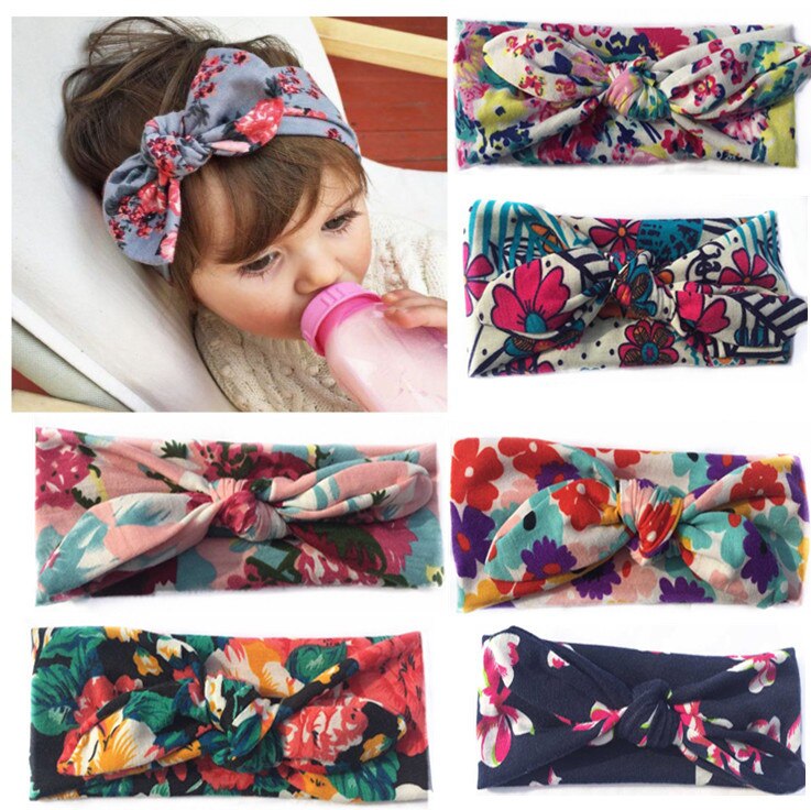 Kid Baby Girl Floral Elastic Hairband Girls Baby Headband Toddler Bow Flower Hair Band Accessories Headwear