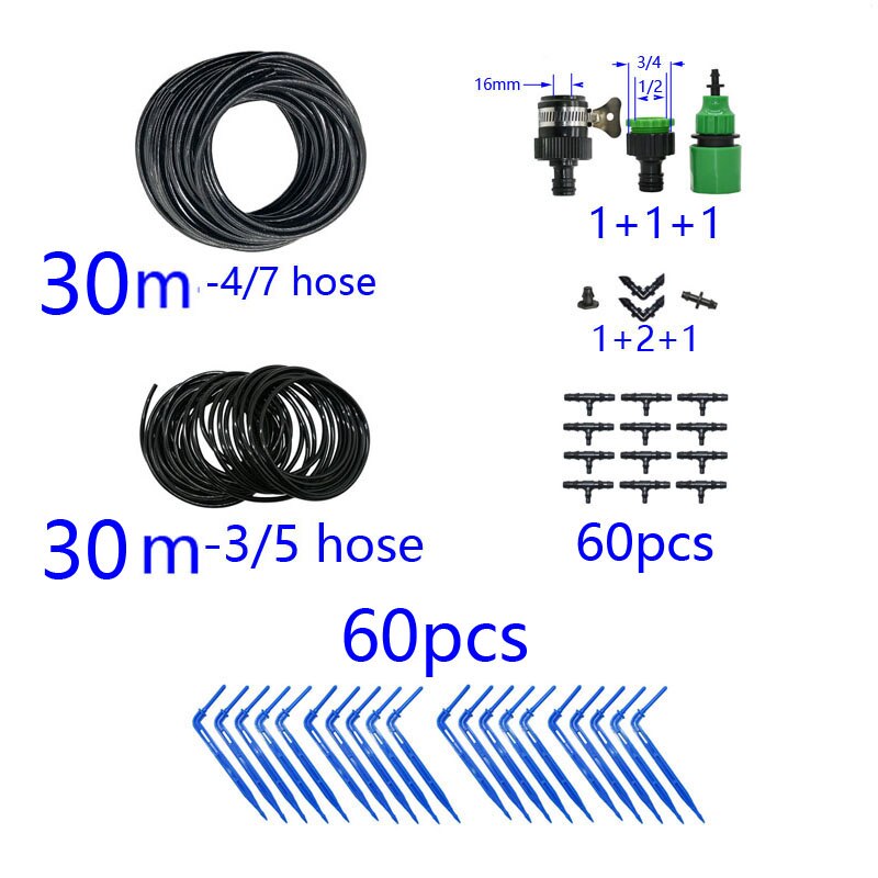 Garden watering system Dropper watering kit greenhouse drip arrow system for Potted plants 1set: 30m