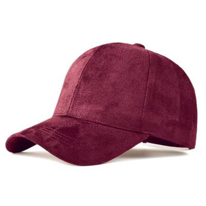 Suede for Men and Women Baseball Cap solid color Gorra adjustable cap Street Hip Hop Caps Available in multiple colors: wine red