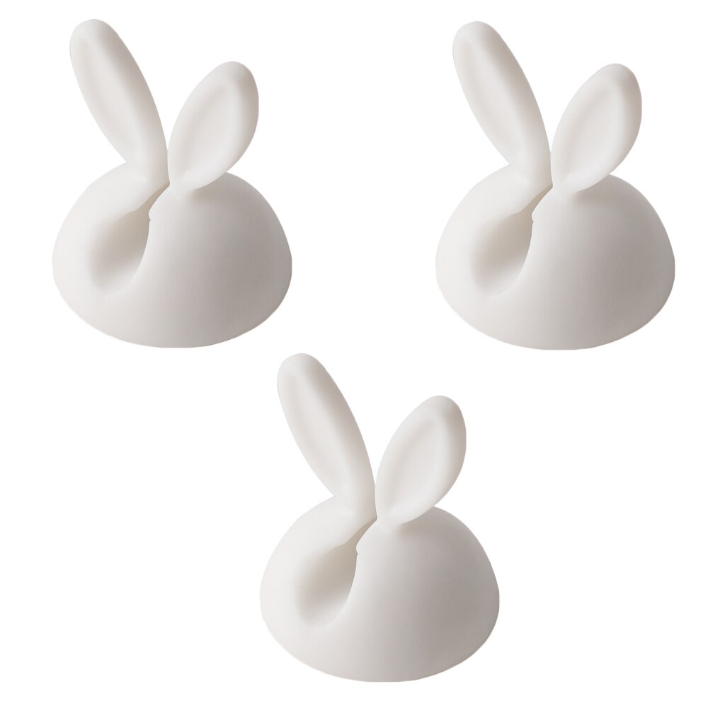 Fixateur universel de câble d'oreille de lapin, organisateur de ligne de bureau, de chargeur de tableau de bord de voiture: white 3