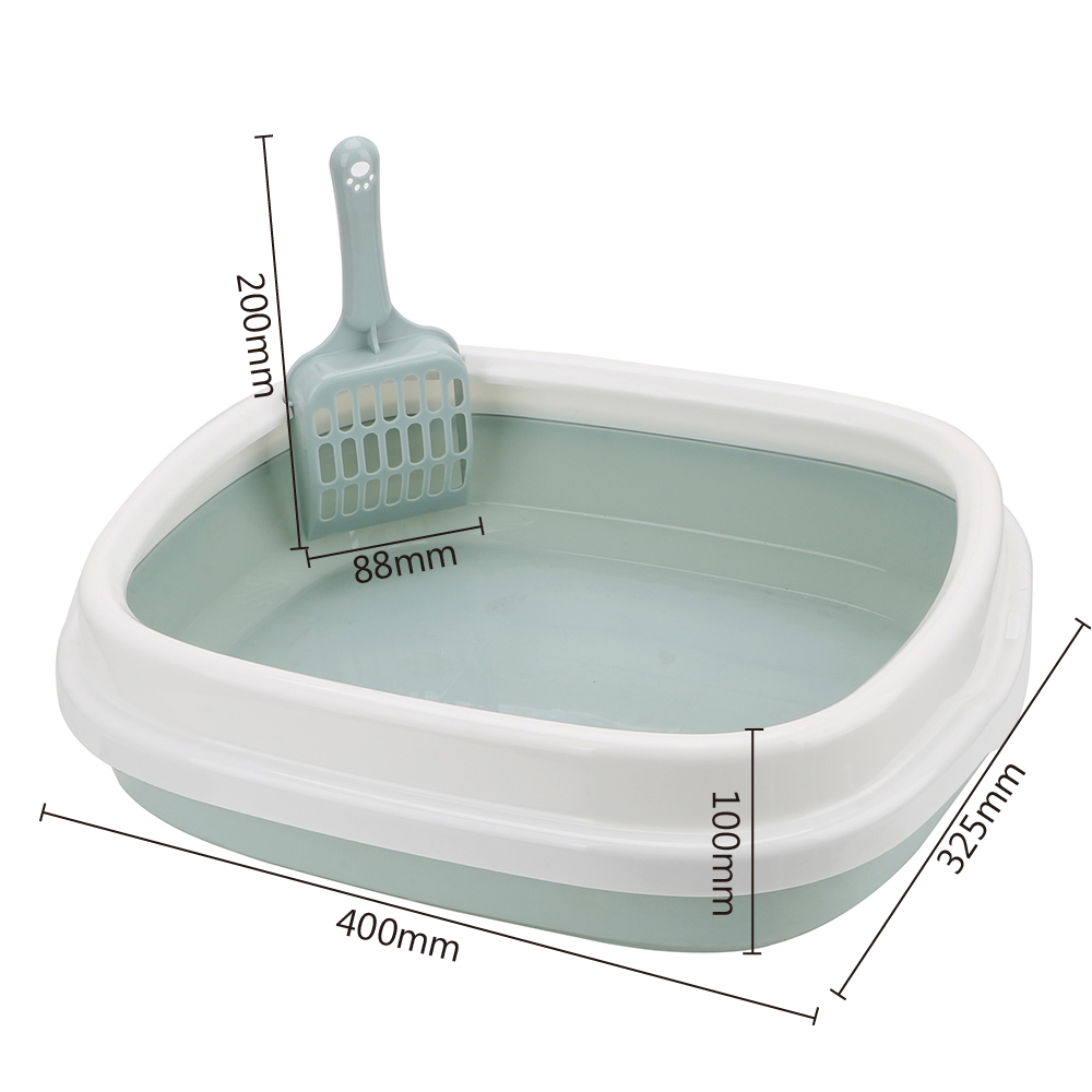 Cat Litter Box Cat Dog Tray with Scoop Pet Toilet Bedpan 1 Set Excrement Training Sand Litter Box Anti-Splash Dog Toilet