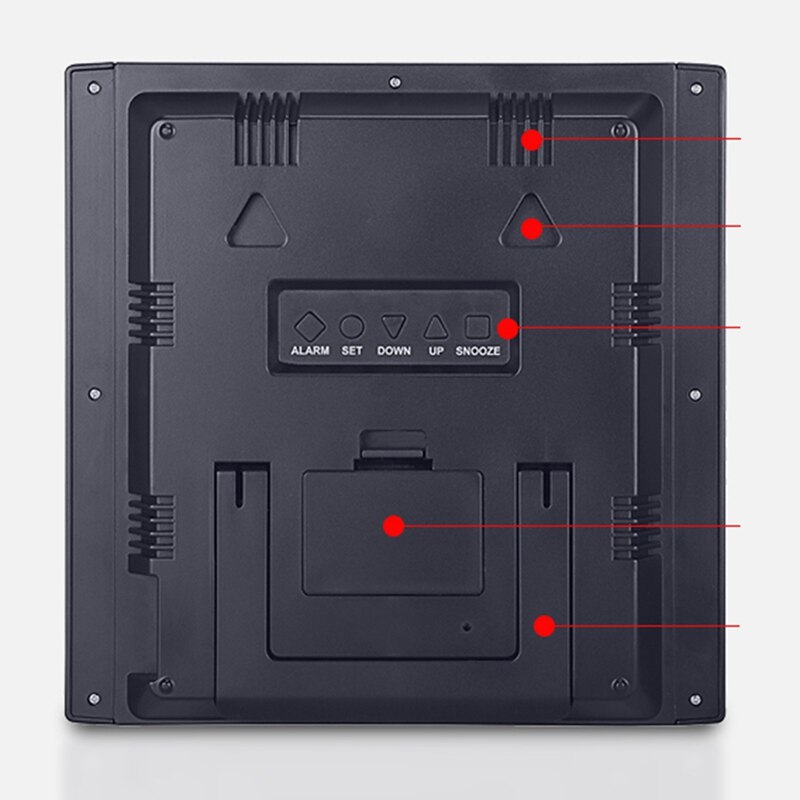 Digital Wall Clock, Alarm Clocks for Bedroom Home Decor, Large LCD Screen with Time/Calendar/Temperature Display