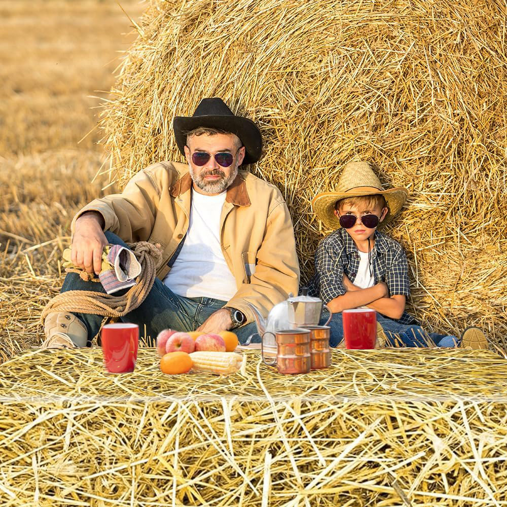 Farm Hay Table Cover Straw Tablecover Cowboy Western Birthday Theme Grass Tablecloth Decorations Hawaiian Luau Party Supplies
