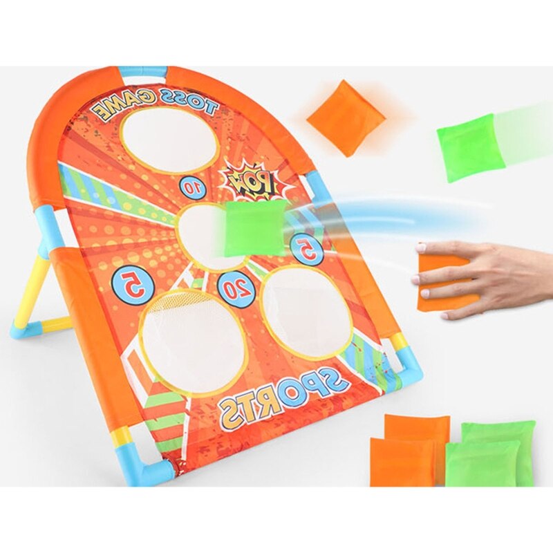Children Toss Game Soft Sandbag Ball Bean Bag with Aim Bracket Indoor Outdoor Parent-child Interactive Games for Kids Toddlers P