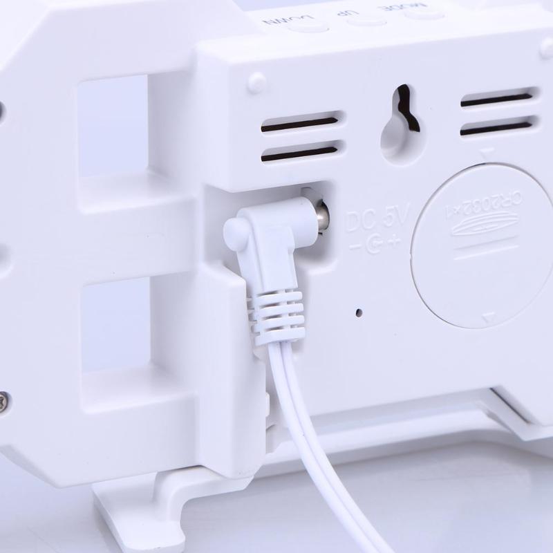 Reloj electrónico Digital LED de mesa, reloj despertador ajustable con brillo, reloj colgante de pared a la con Cable USB, reloj de pared