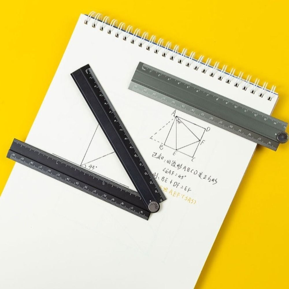 Regla plegable de estilo Simple, regla de papelería de Metal de aleación de aluminio de 15cm y 30cm, herramienta de medición de dibujo para estudiantes plegable creativa