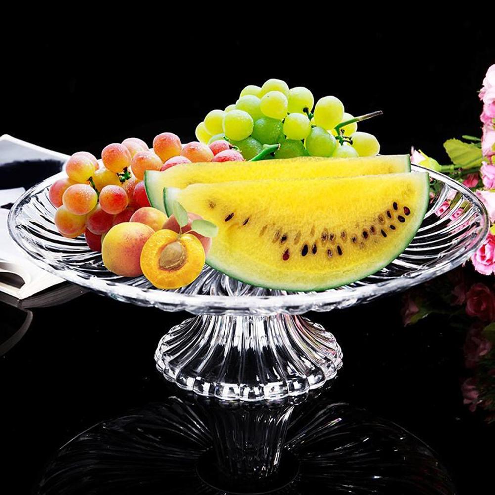 Crystal Fruit Plate Plastic With Base Platter Household Kitchen Dried Fruit Melon Seeds Candy Tray Plate