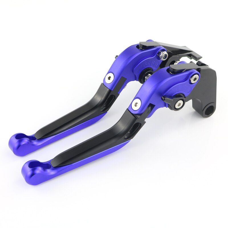 Palancas de freno de embrague para Yamaha Tenere 700, palancas de freno CNC plegables y ajustables, accesorios de aluminio extensibles para motocicletas: Black and Blue