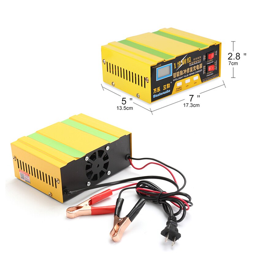 12V 24V Smart Car Motor Battery Charger 12 Volt Li-ion Lithium Batterie Intelligent Power Charge Automatic Charging