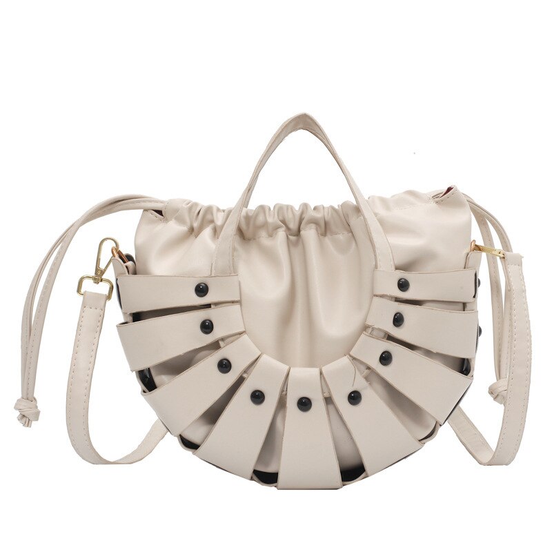Damenhandtasche aus gewebtem muschelleder, luxuriöse tragetasche für damen, umhängetasche, damenhandtasche aus gewebtem leder, bolso sac: Weiß
