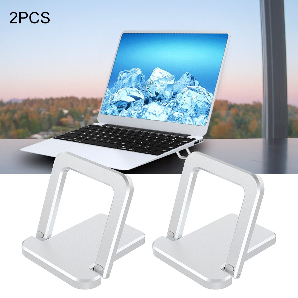 1 paar ergonomischer, faltbarer mini-laptopständer aus aluminiumlegierung für schreibtisch und zuhause mit wärmeableitung, universell einsetzbar