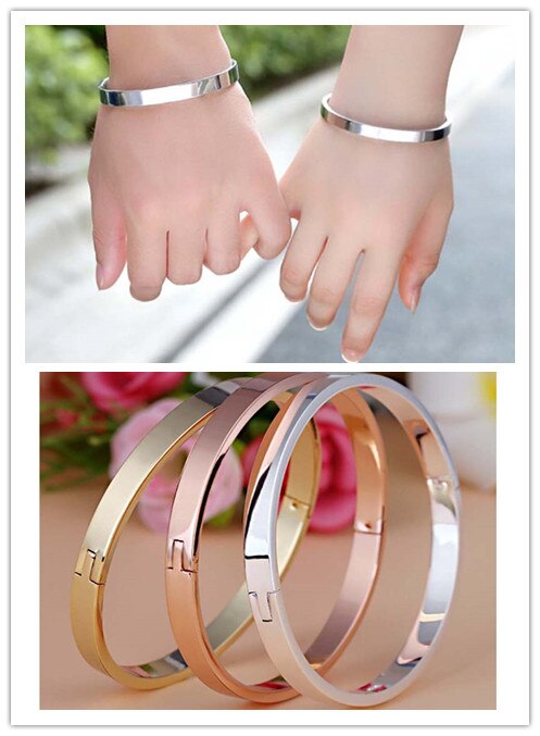 Paar Crystal Manchet Armbanden & Bangles Luxe Rvs Top Goud Kleur Gesp Charm Armband Voor Mannen Vrouwen Sieraden