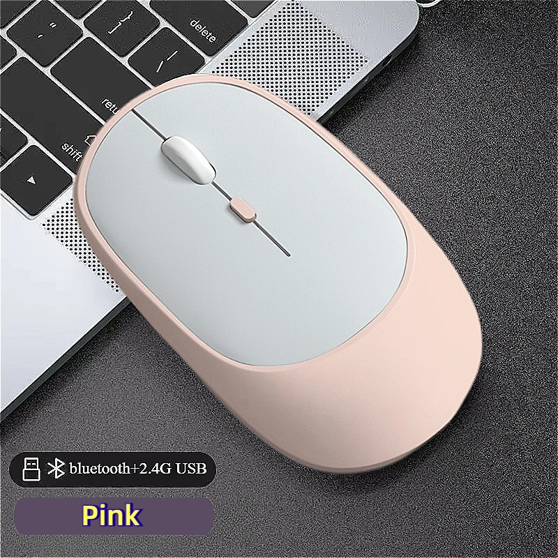 MINGCVIL Drahtlose Maus Bluetooth USB Stille Mäuse Einstellbare DPI Ergonomisches Wiederaufladbare Gaming Maus Für Xiaomi Tablet: Lila
