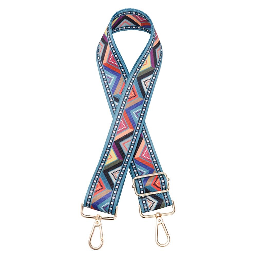 Ethnic Multicolor Printing Shoulder Strap Nylon Adjustable Rainbow Belt Wide Handle Women Bags Accessories: 09