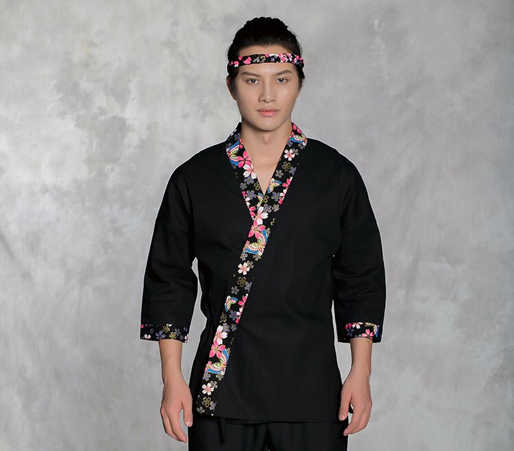 Cherry blossoms Japanese cuisine Men Sushi chef uniform Woman Restaurant work clothes